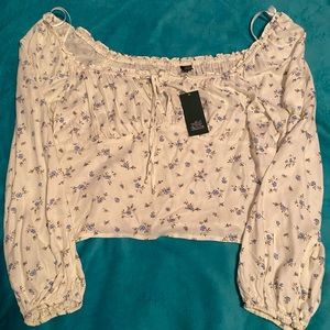 Floral Semi Croped Top
